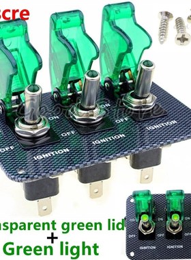 1PCS Green 3x 12V Switch Car Racing On Off Aircraft Type / C