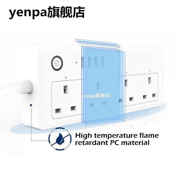 WiFi Smart Power Strip Sockets Outlet with 3.1A USB Port Voi