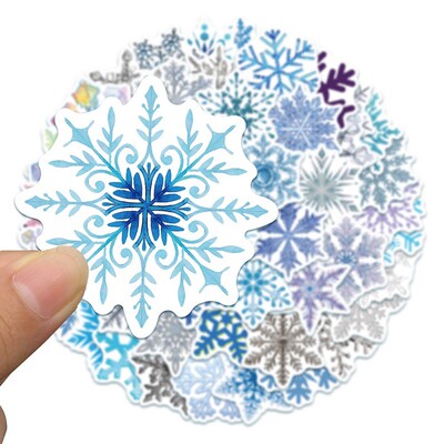 50Pcs/Lot Christmas Snowflakes Electrostatic Stickers For G