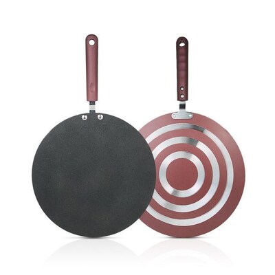 Pancake Pan Crepe Maker Flat Pan Griddle Pan with Spreader &