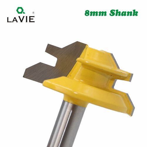 LA VIE 1PC 8mm Shank 45 Degree Small Lock Miter Router Bit M