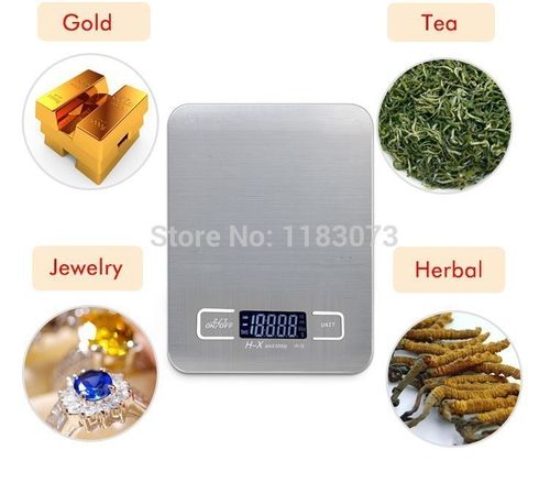 5kg 1g LCD Digital Kitchen Scales 5kg Stainless Steel Electr