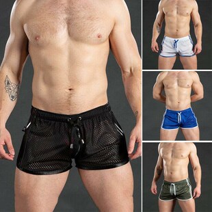 Men Sports Short Pants Summer Black White Striped Training B