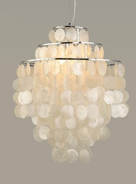 Modern Capiz Shell Pendant Light White Natural Seashell Diy