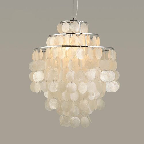 Modern Capiz Shell Pendant Light White Natural Seashell Diy