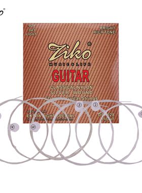 ZIKO DPA-028 Guitar Strings Normal Light Tension Silver