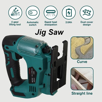 21V 65mm Cordless Jigsaw Electric Saw Multi-Function Portabl