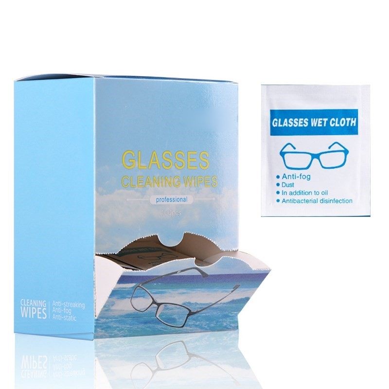 100Pcs Lens Cleaning Wipes Pre Moistened Individually Wrapp