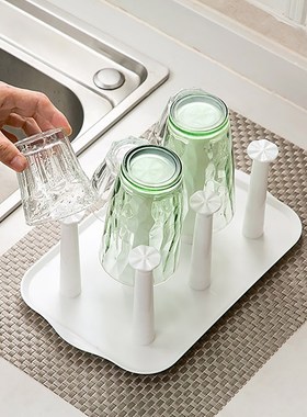 Glass Water Cup Rack Plastic Drainboard Drying Drai