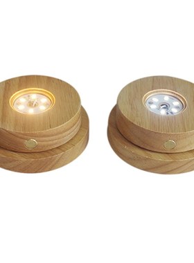 Lamp Bases Personalized Creative Solid Wood LED Luminous Sma