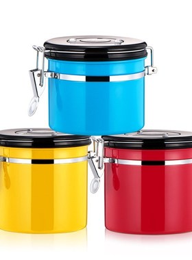 Coffee Jar Coffe Beans Container Stainless Steel Airtight Co