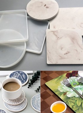 Square table silicone mold DIY coaster set table decoration