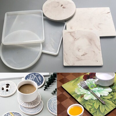 Square table silicone mold DIY coaster set table decoration
