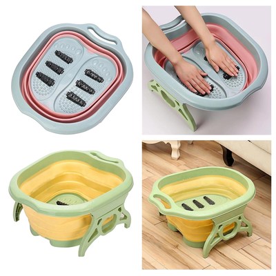 Foldable Foot Soaking Tub Bucket Foot Bath w/ Massage Rolle