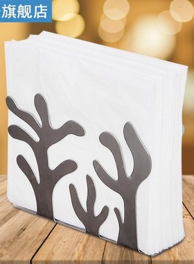 Stainless Steel Plants Shape Paper Holder Tissue Tray Dispen