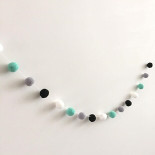 Home Decor Hanging Nursery Pom Pom Garland Nordic Felt Stri