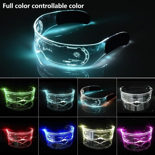 Colorful EL Luminous Glasses LED Light Up Visor Eyeglasses f