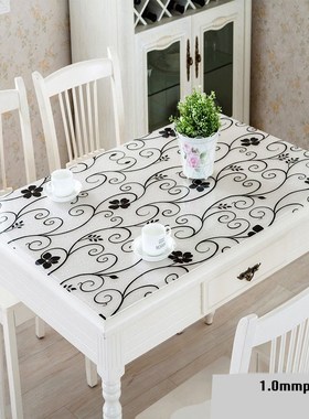 Kitchen oil pattern transparent pattern tablecloth waterpro