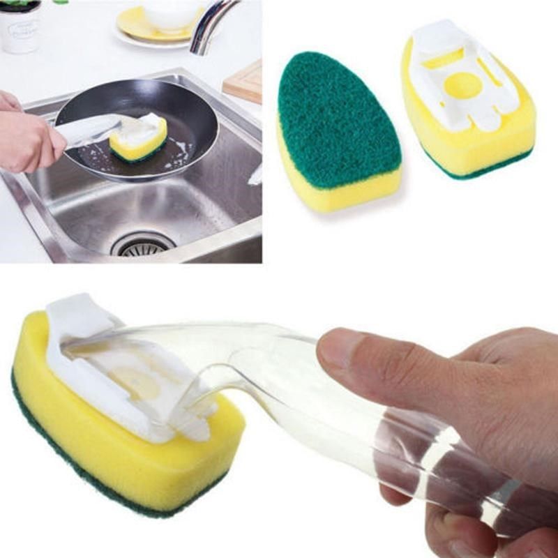 1pcs long handle sponge mug cleaner cup brushes kitchen