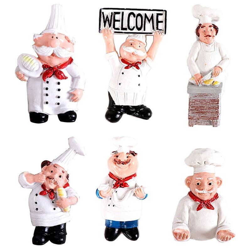 3D Resin Chef Cook Bread Refrigerator Magnet Fridge Home Kit