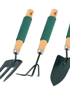 Garden Tool Set 3 Pcs Shovel Metal Rakes Gardening Tool Set