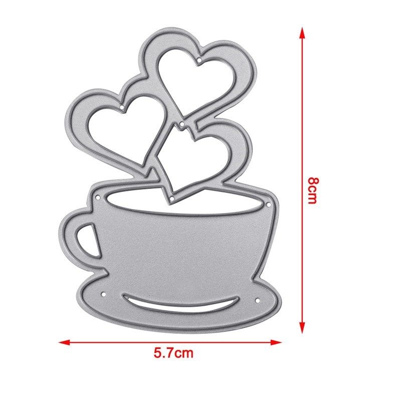 Heart Coffee Cutting Dies Stencils Scrapbook Album Paper Car