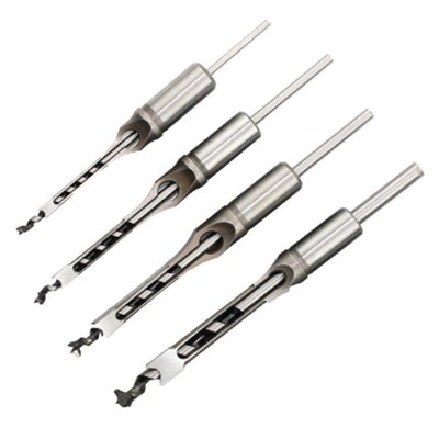 4PCS HSS Twist Drill Bits Square Auger Mortising Chisel Dril
