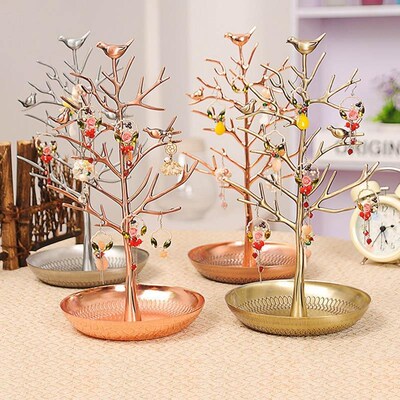Bird Tree Jewelry Necklace Rack Earring Holder Jewelry Displ