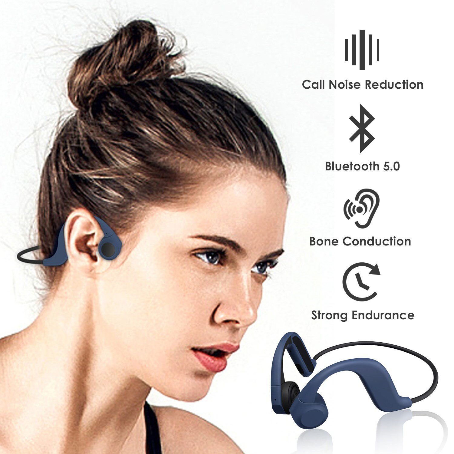 BBGear X9 Bone Conduction MP3 Player with Built in 8Gb Memo