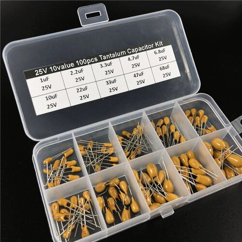 10values 100pcs 25V 1uF 2.2uF 3.3uF 4.7uF 6.8uF 10uF 22uF 33