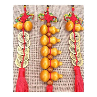 1Pcs Lucky Charm Chinese Knot Ancient Coin Gourd Pendant Car