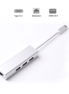 USB C to Ethernet Adapter Type C USB 3.0 HUB 3 Ports 100/100