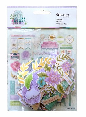 CRZCrafter Paper Diecut Shapes Ephemera 118pcs Printed Foil
