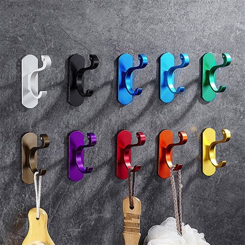 10 Colors Space Aluminum Multi-color DIY Towel Wall Hook Nai