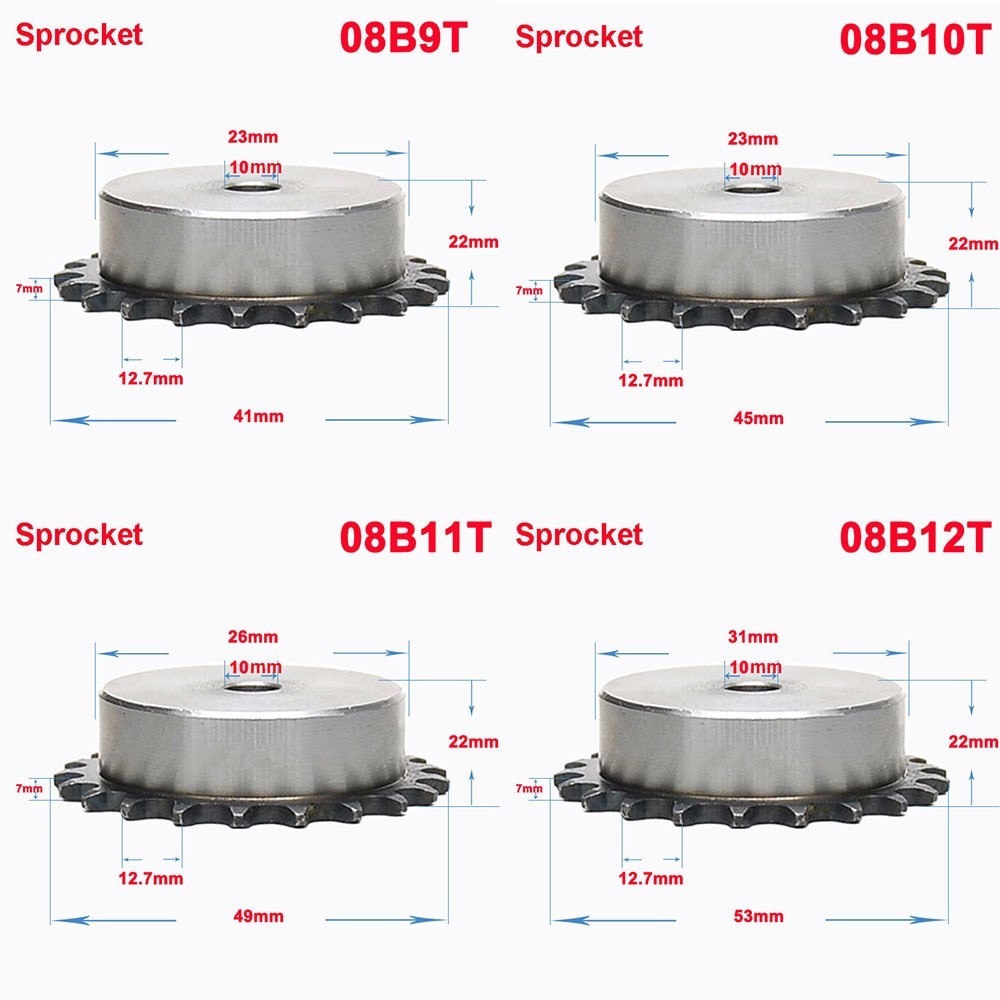 1Pcs 08B 9 Teeth To 24 Teeth Sprocket Wheel Chain Gear Indus