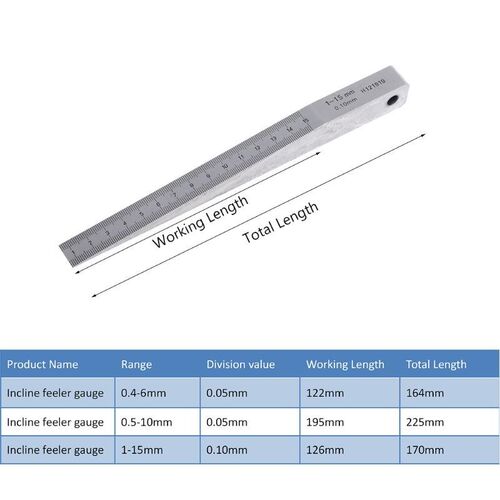 Taper Gauge Welding Feeler Wedge Gauge Hole Measure Tool 1-1
