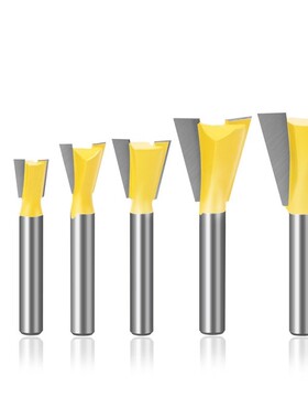 6Pcs 6mm Shank Dovetail Joint Router Bits Set 14 Degree Wood