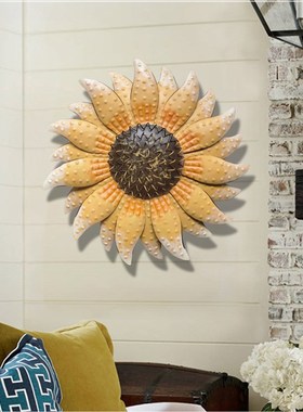 pastoral Sunflower Wall Hanging Decoration Metal Wall Pendan