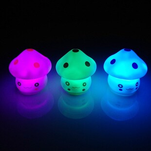 Mini Colorful LED Night Light Mushroom Lamp Novelty Bedroom
