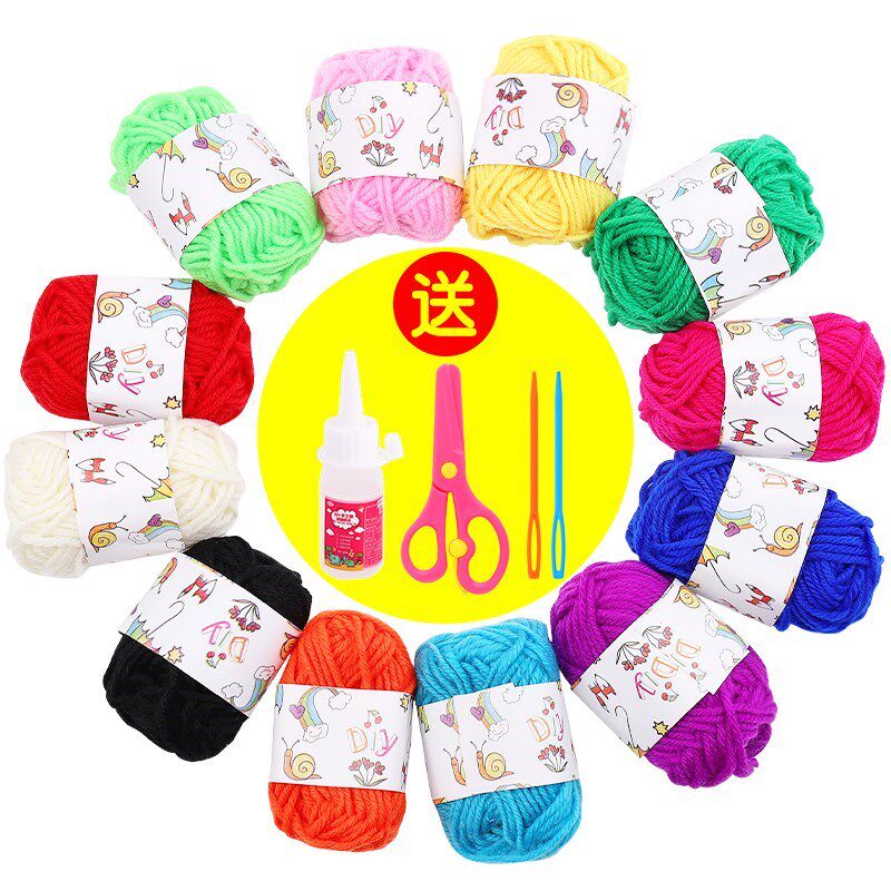 knitting wool stickers kindergarten children handmade diy