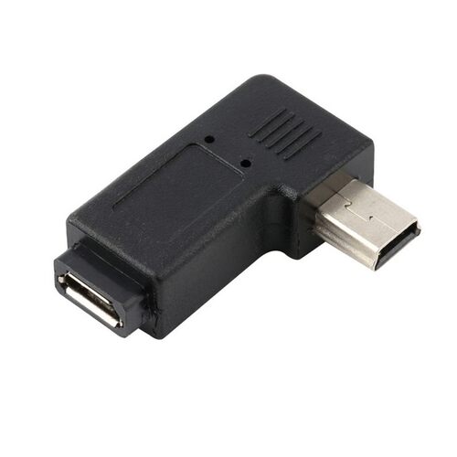 Wholesale 1pc USB Micro 5Pin Female to Mini 5Pin Male 90 Deg