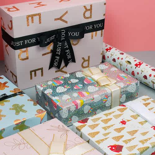 50*70cm Christmas wrapping paper Holiday gift decoration pa