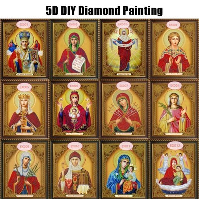 5D DIY Painting Religion Icon Embroidery Round Rhinestone Pa
