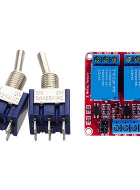 2 Pcs Blue Mini DPDT ON/ON Toggle Switchs 6 Terminals  1 Pc