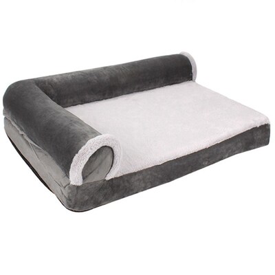 Plush Orthopedic L-Shaped Recliner Dog Bed Pet Supplies Dog