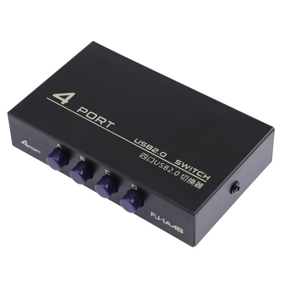 USB 2.0 4 Ports Share Switch Switcher Selector Box Hub Shari