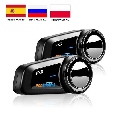 2 pcs FX6 Helmet Intercom Motorcycle Bluetooth Helmet Headse