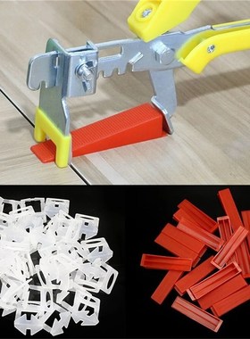 Tile Leveling System Attached To The Floor Brick Wall Surfac