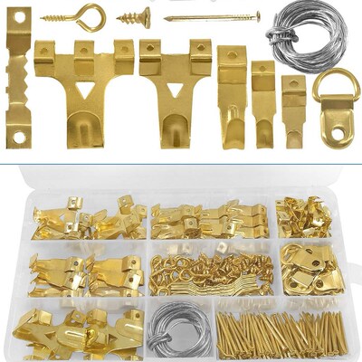 250PCS/SET Picture Photo Frame Holder Golden D-Ring Picture