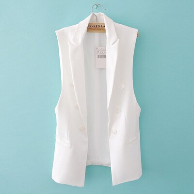 Long Vest Jacket Women Sleeveless Blazer Feminino Quilted Ve